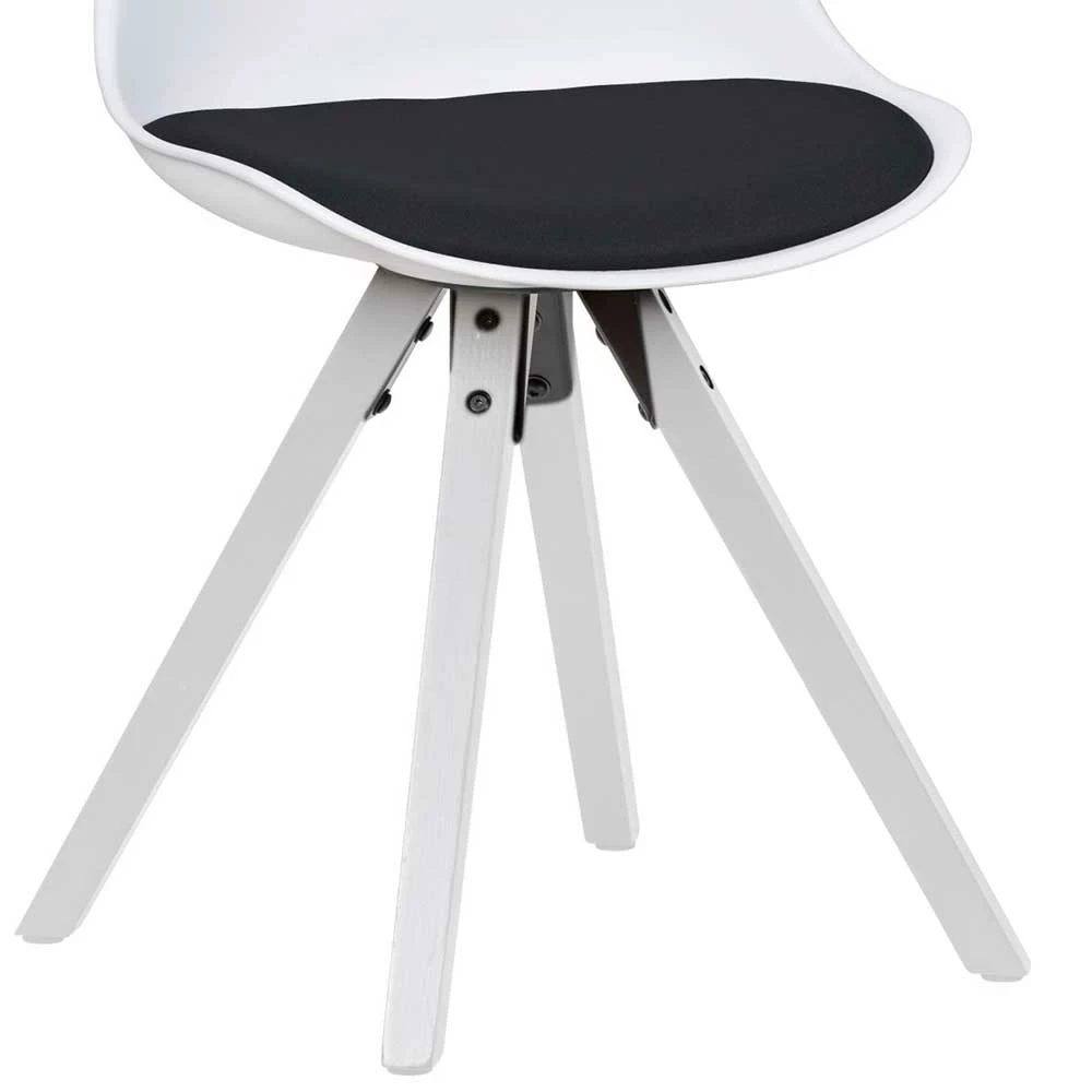 Schalenstühle In Weiß Mit Schwarz - Zytona (2er Set) - Image 4