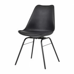 Schalenstühle Mit Kunstleder In Schwarz - Kwesina (4er Set)