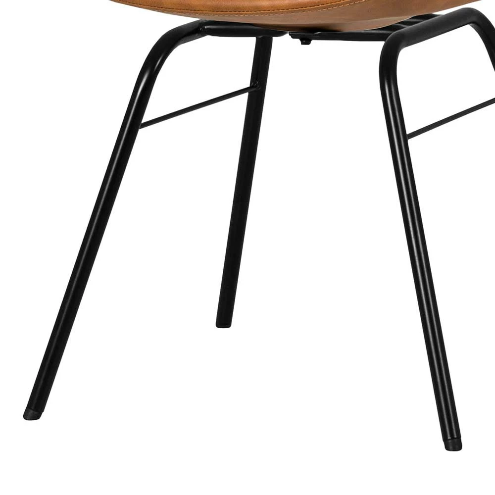 Schalenstuhl Mit Kunstleder In Cognac Braun - Hanyas (2er Set) - Image 4