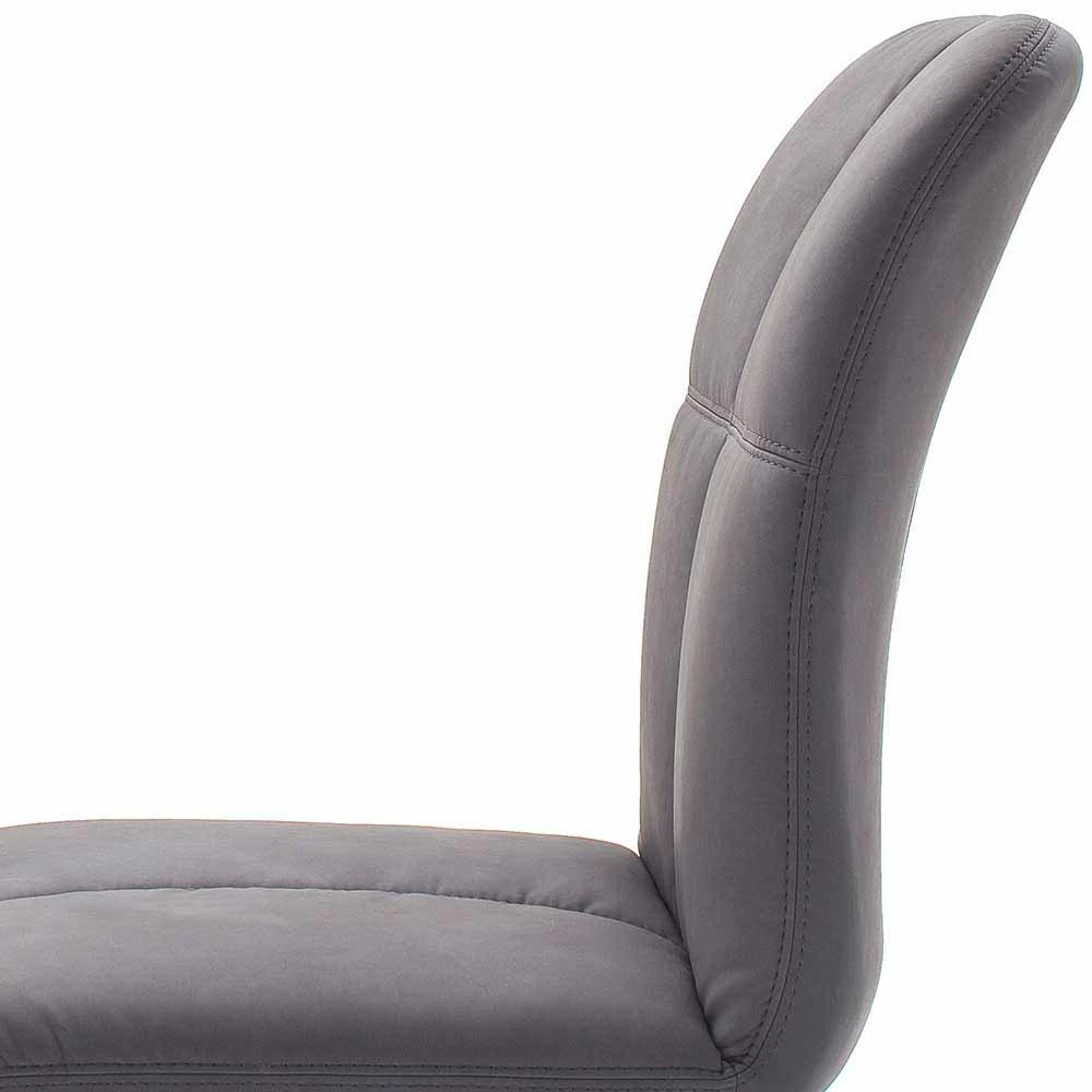 Schicker Freischwinger Mit Kunstlederbezug Grau Weladio & Edelstahl-Fuß (2er Set) - Image 6