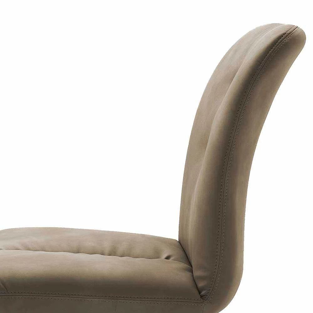 Schlammfarbener Polsterstuhl Mit Knopfheftungen Tutamu & Edelstahl Anthrazit (2er Set) - Image 6