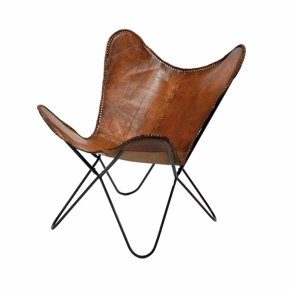 Schmetterling Stuhl Mit Echtem Leder Emzilian In Braun (2er Set) - Image 2