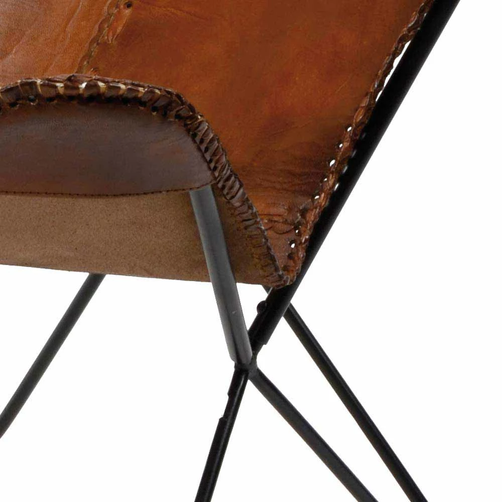 Schmetterling Stuhl Mit Echtem Leder Emzilian In Braun (2er Set) - Image 4