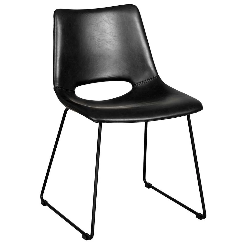 Schwarze Esstisch Stühle Mit Bügelgestell - Birt (2er Set) 3 Schwarze Esstisch Stühle Mit Bügelgestell - Birt (2er Set)