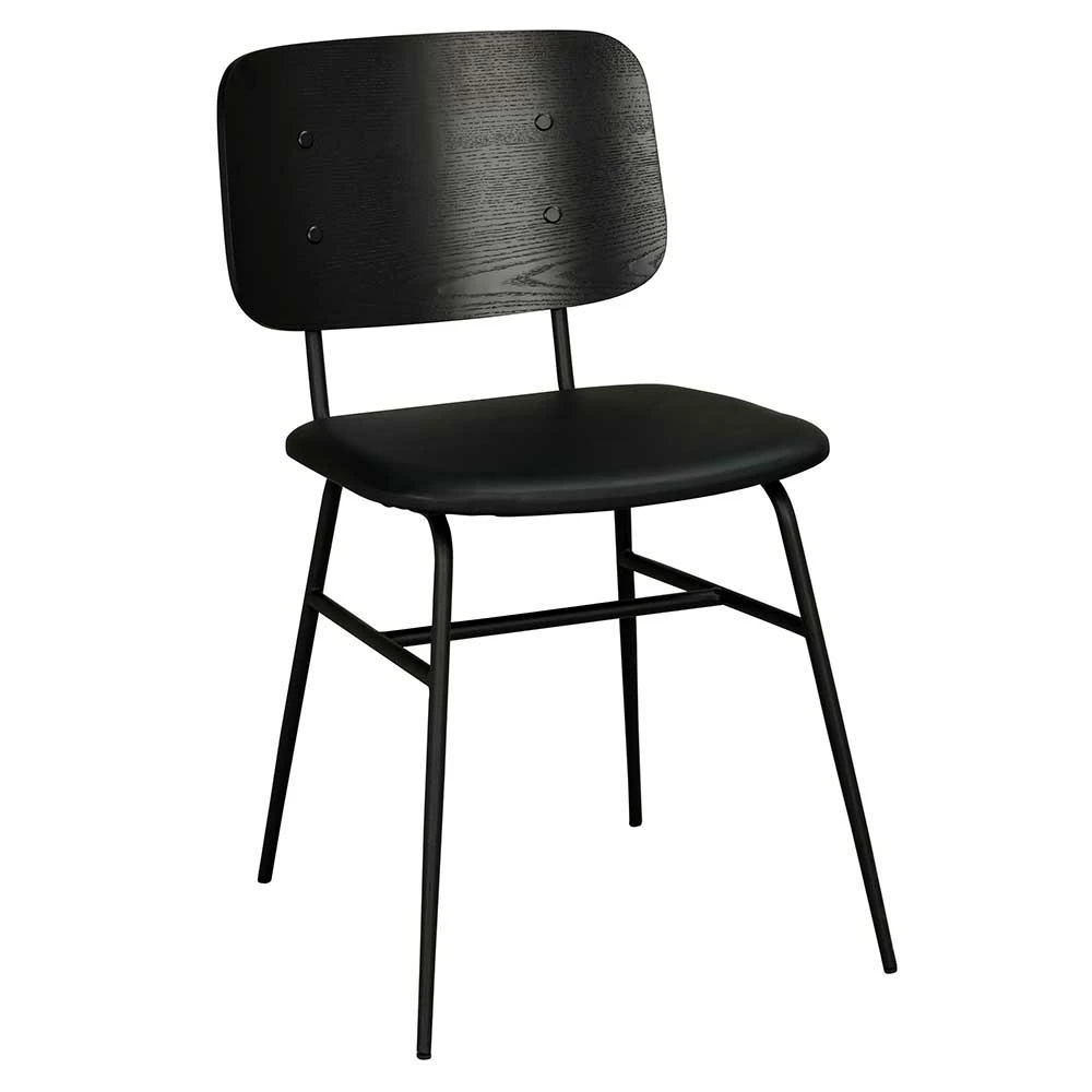 Schwarze Küchenstühle Aus Material Mix - Nemuro (2er Set) - Image 3