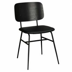 Schwarze Küchenstühle Aus Material Mix - Nemuro (2er Set)