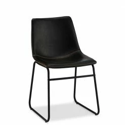 Schwarzer Essstuhl Mit Schalensitz - Smaranda (2er Set) -Malott-Shop schwarzer essstuhl mit schalensitz kunstleder metall smaranda 02