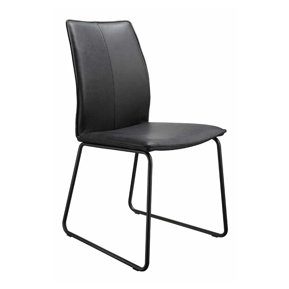 Schwarzer Lederstuhl für Esstische - Norma (2er Set) Schwarzer Lederstuhl Für Esstische - Norma (2er Set) -Malott-Shop schwarzer lederstuhl fuer esstische in modernem design norma 01