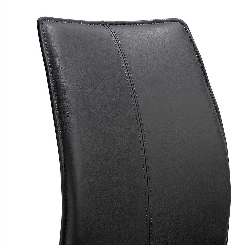 Schwarzer Lederstuhl für Esstische - Norma (2er Set) Schwarzer Lederstuhl Für Esstische - Norma (2er Set) -Malott-Shop schwarzer lederstuhl fuer esstische in modernem design norma 02