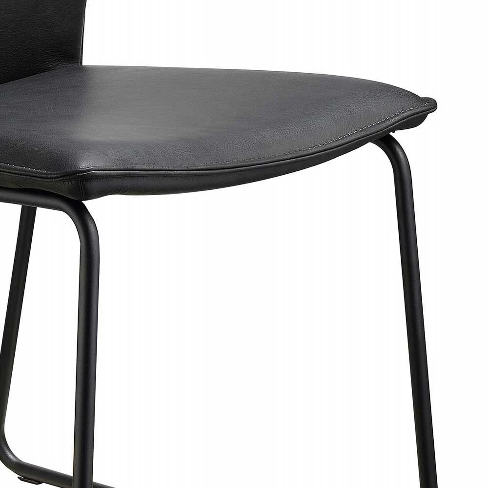 Schwarzer Lederstuhl für Esstische - Norma (2er Set) Schwarzer Lederstuhl Für Esstische - Norma (2er Set) -Malott-Shop schwarzer lederstuhl fuer esstische in modernem design norma 03