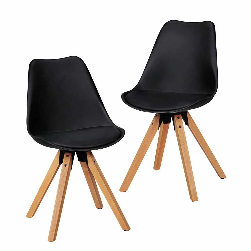 Schwarzer Schalenstuhl Montes Im Retro Design (2er Set) - Image 2