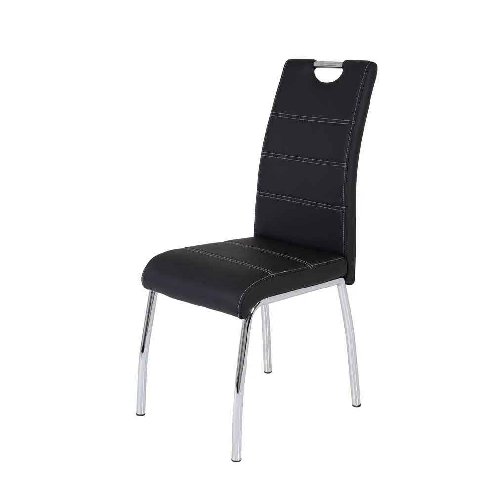 Schwarzer Stuhl Mit Kunstleder - Vorenza (Set)