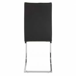 Schwarzer Swingstuhl Mit Hoher Lehne - Segatus (2er Set) -Malott-Shop schwarzer swingstuhl mit hoher lehne aus kusntleder mit chromgestell segatus 03