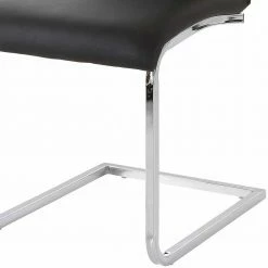 Schwarzer Swingstuhl Mit Hoher Lehne - Segatus (2er Set) -Malott-Shop schwarzer swingstuhl mit hoher lehne aus kusntleder mit chromgestell segatus 05