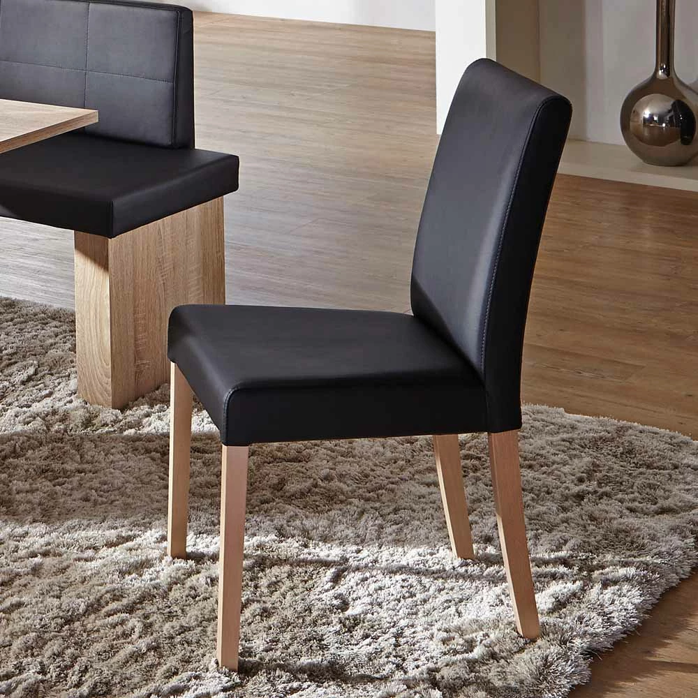 Schwarzes Stuhl Set Nabelle Mit Polsterung (2er Set) - Image 2