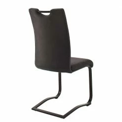 Schwingstühle Aus Echtleder Anthrazit - Xeny (2er Set) -Malott-Shop schwingstuehle aus echtleder anthrazit und metall schwarz xeny 04