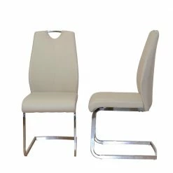 Schwingstuhl Flemingo In Beige Kunstleder (2er Set)