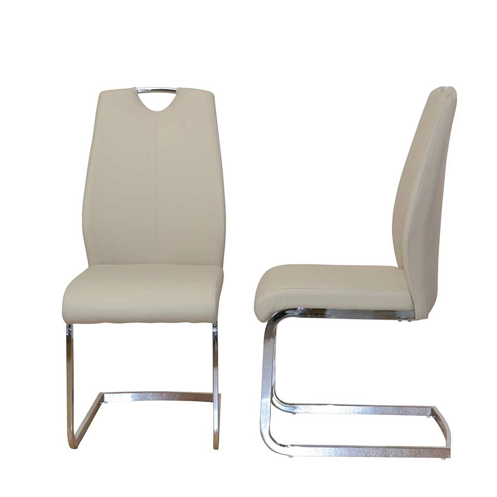 Schwingstuhl Flemingo In Beige Kunstleder (2er Set)