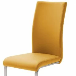 Schwingstuhl In Curry Gelb Kunstleder Ericova Mit Edelstahl Gestell (4er Set) -Malott-Shop schwingstuhl in curry gelb kunstleder mit edelstahl gestell ericova 03