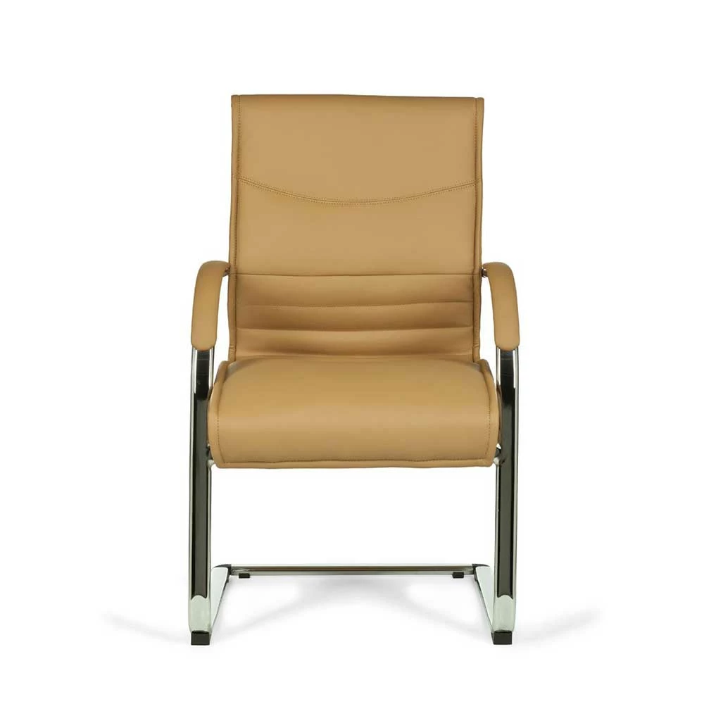 Schwingstuhl Mit Armlehnen In Hellbraun Kunstleder - Antonin - Image 3