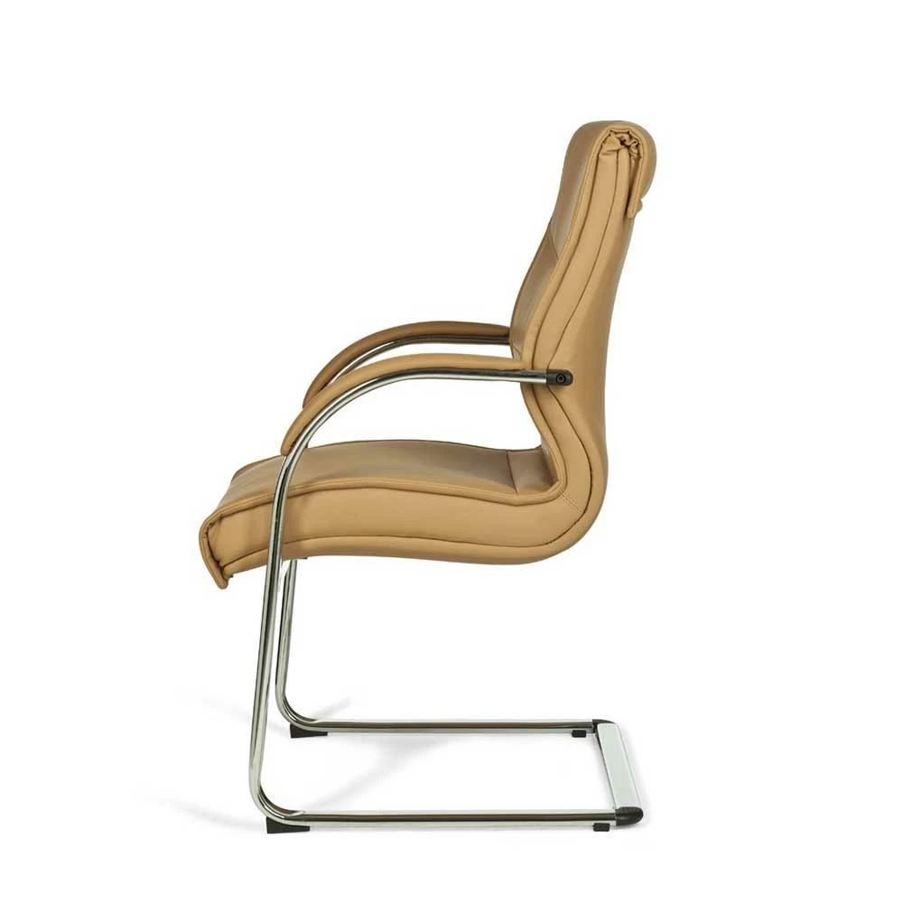 Schwingstuhl Mit Armlehnen In Hellbraun Kunstleder - Antonin - Image 4