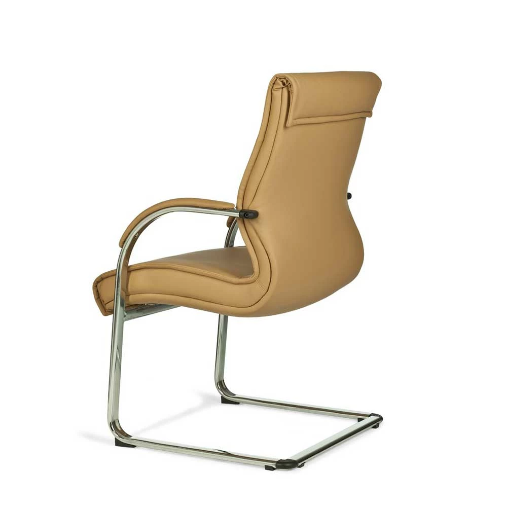 Schwingstuhl Mit Armlehnen In Hellbraun Kunstleder - Antonin - Image 5