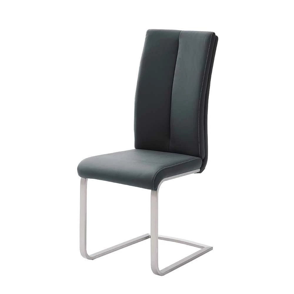 Schwingstuhl Mit Edelstahl Claudio & Kunstleder Schwarz (4er Set) - Image 2