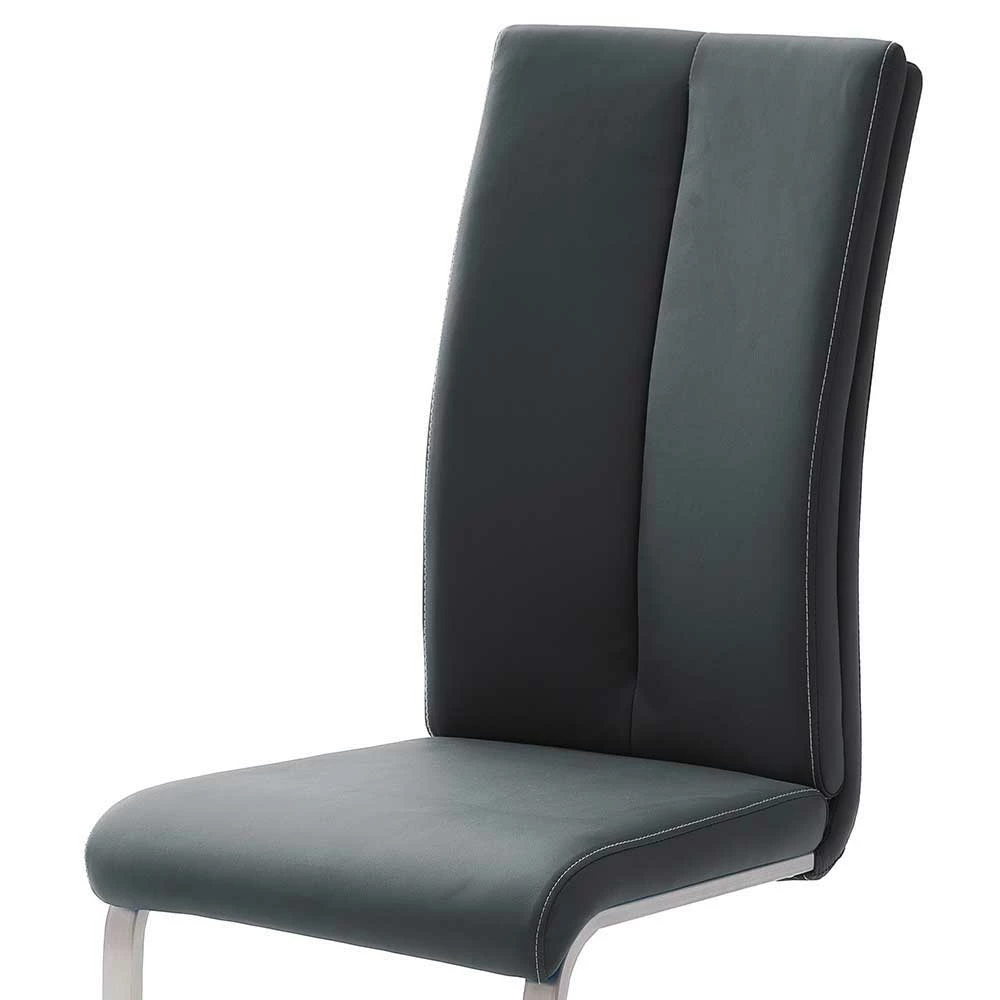 Schwingstuhl Mit Edelstahl Claudio & Kunstleder Schwarz (4er Set) - Image 4