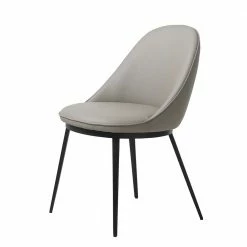 Skandi Kunstlederstuhl In Taupe & Schwarz - Johns