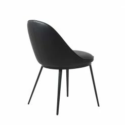 Skandi Polsterstuhl Aus Kunstleder In Schwarz - Yonella -Malott-Shop skandi polsterstuhl aus kunstleder in schwarz mit gestell aus metall yonella 03