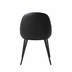 Skandi Polsterstuhl Aus Kunstleder In Schwarz - Yonella -Malott-Shop skandi polsterstuhl aus kunstleder in schwarz mit gestell aus metall yonella 04