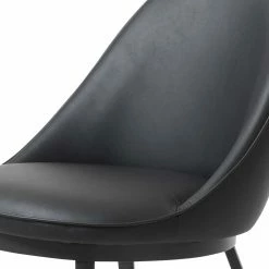 Skandi Polsterstuhl Aus Kunstleder In Schwarz - Yonella -Malott-Shop skandi polsterstuhl aus kunstleder in schwarz mit gestell aus metall yonella 05