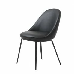 Skandi Polsterstuhl Aus Kunstleder In Schwarz - Yonella