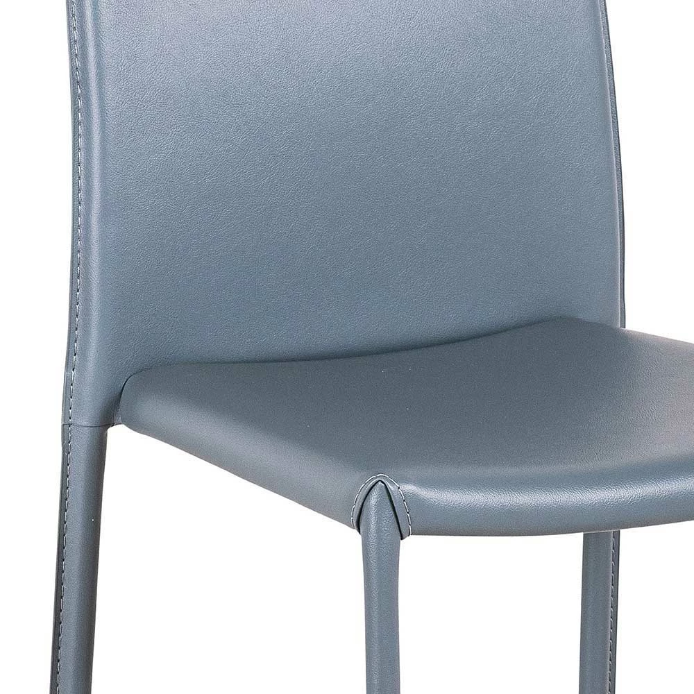 Stapelbarer Hochlehner in Grau Anca Kunstleder (4er Set) Stapelbarer Hochlehner In Grau Anca Kunstleder (4er Set) -Malott-Shop stapelbarer hochlehner in grau kunstleder metall anca 02