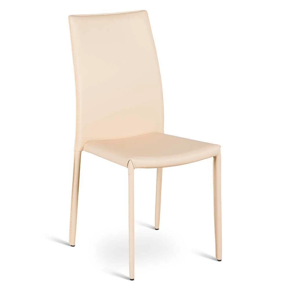 Stapelbarer Hochlehnerstuhl Jonas In Beige Kunstleder (4er Set) - Image 2