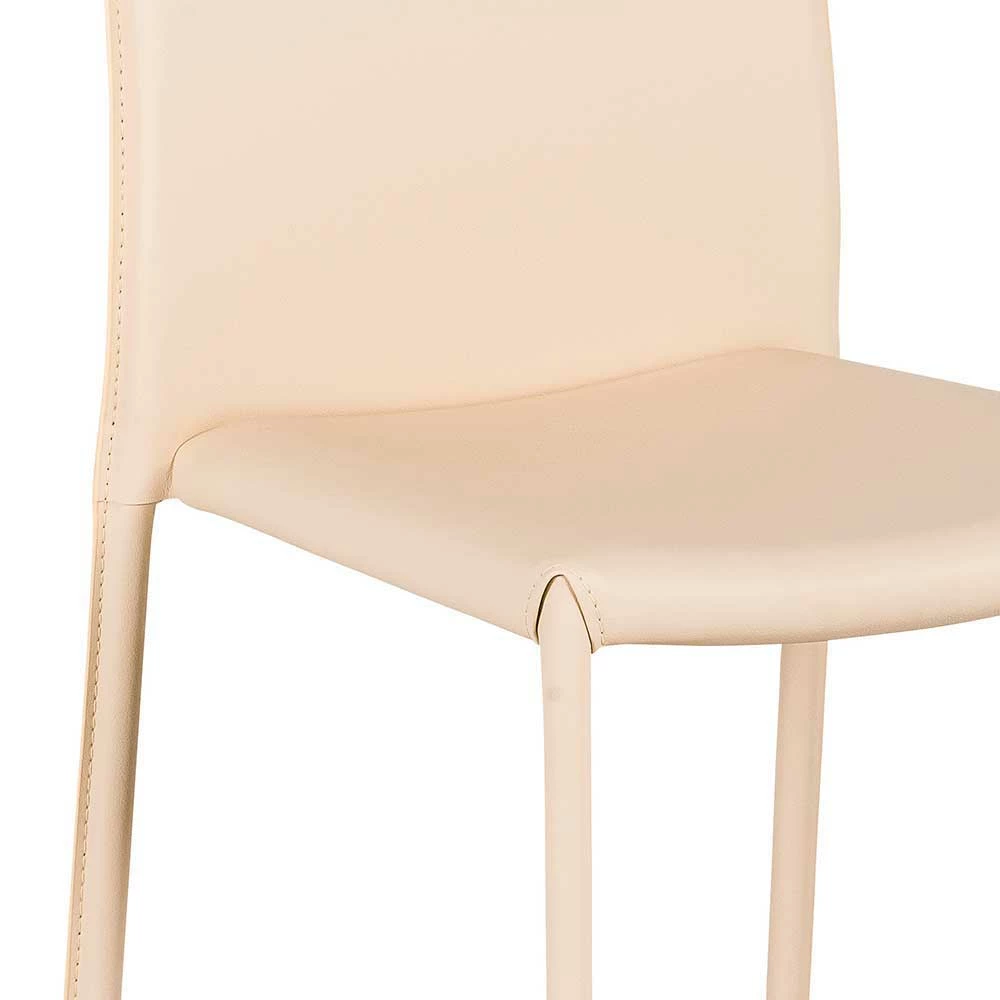 Stapelbarer Hochlehnerstuhl Jonas In Beige Kunstleder (4er Set) - Image 3