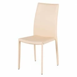 Stapelbarer Hochlehnerstuhl Jonas In Beige Kunstleder (4er Set)