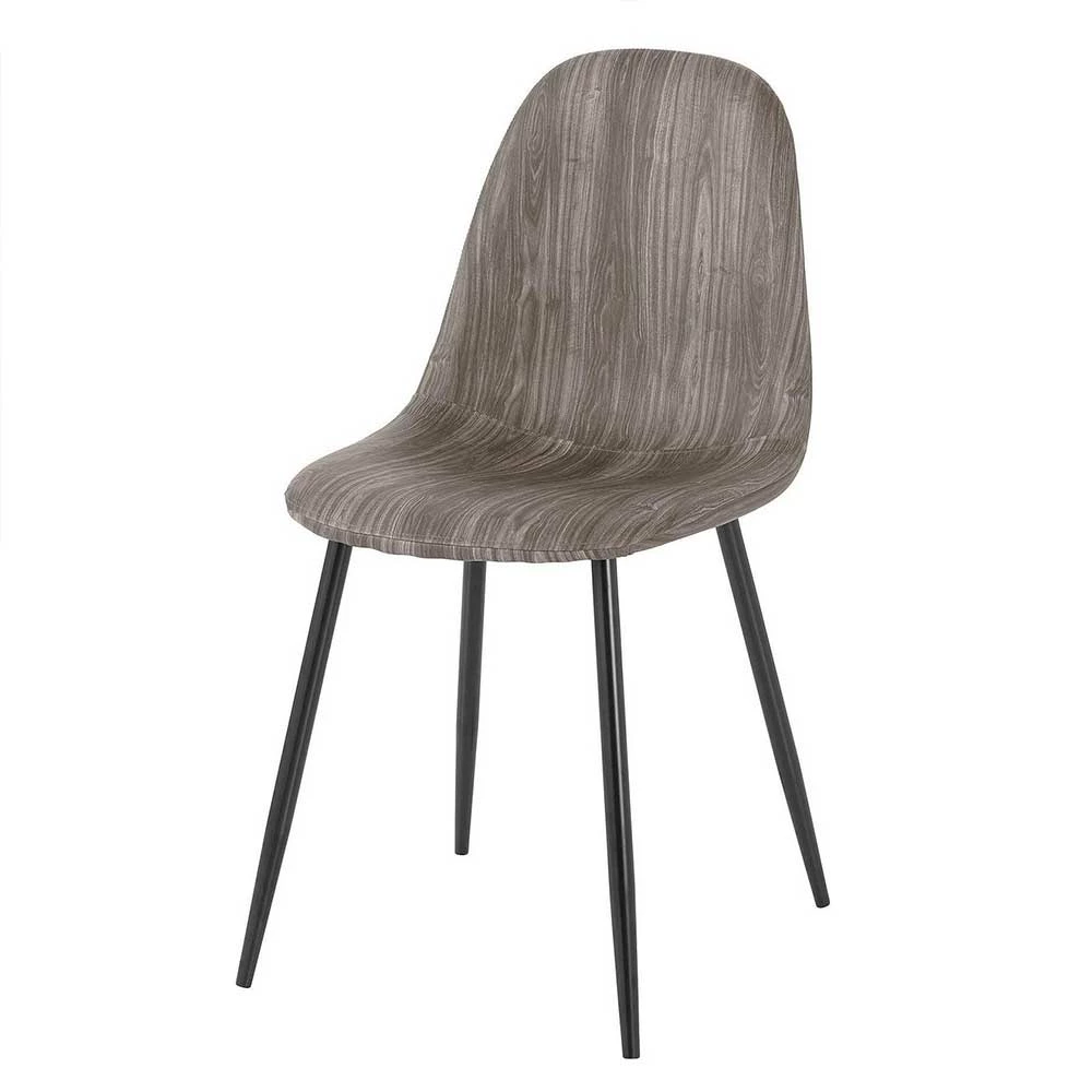 Stuhl Aus Kunstleder Mit Holz Dekor - Montnerano (2er Set)