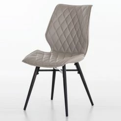 Stuhl Set Zehadra In Grau Kunstleder Gesteppt (2er Set)