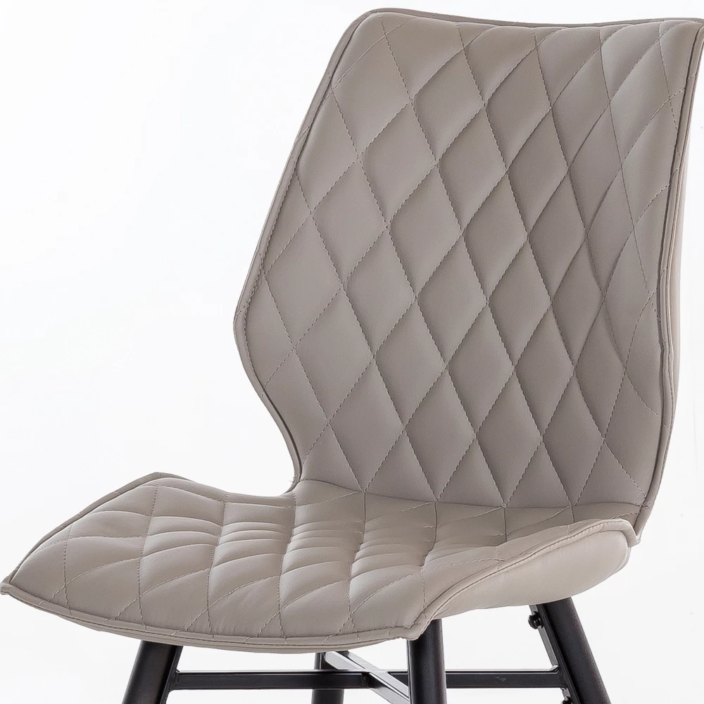 Stuhl Set Zehadra In Grau Kunstleder Gesteppt (2er Set) - Image 3