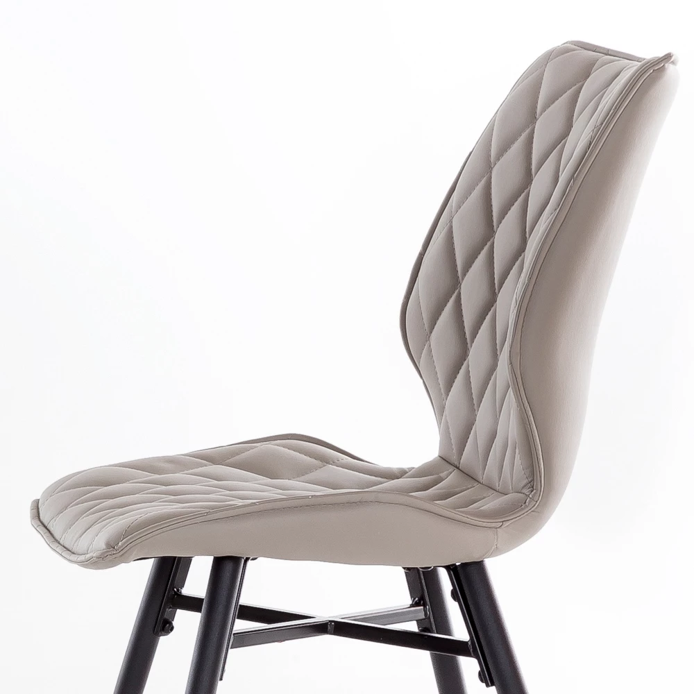 Stuhl Set Zehadra In Grau Kunstleder Gesteppt (2er Set) - Image 5