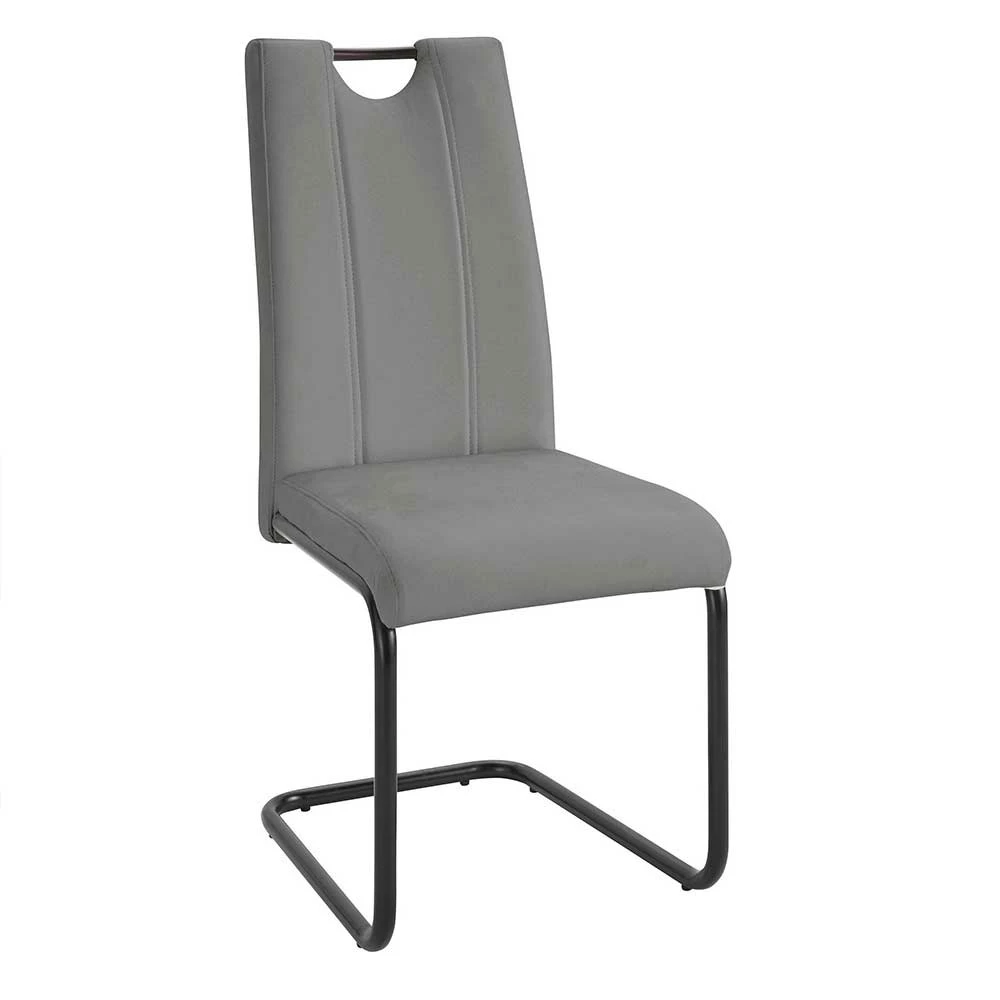 Swingstühle In Grau Kunstleder - Velles (2er Set) - Image 2