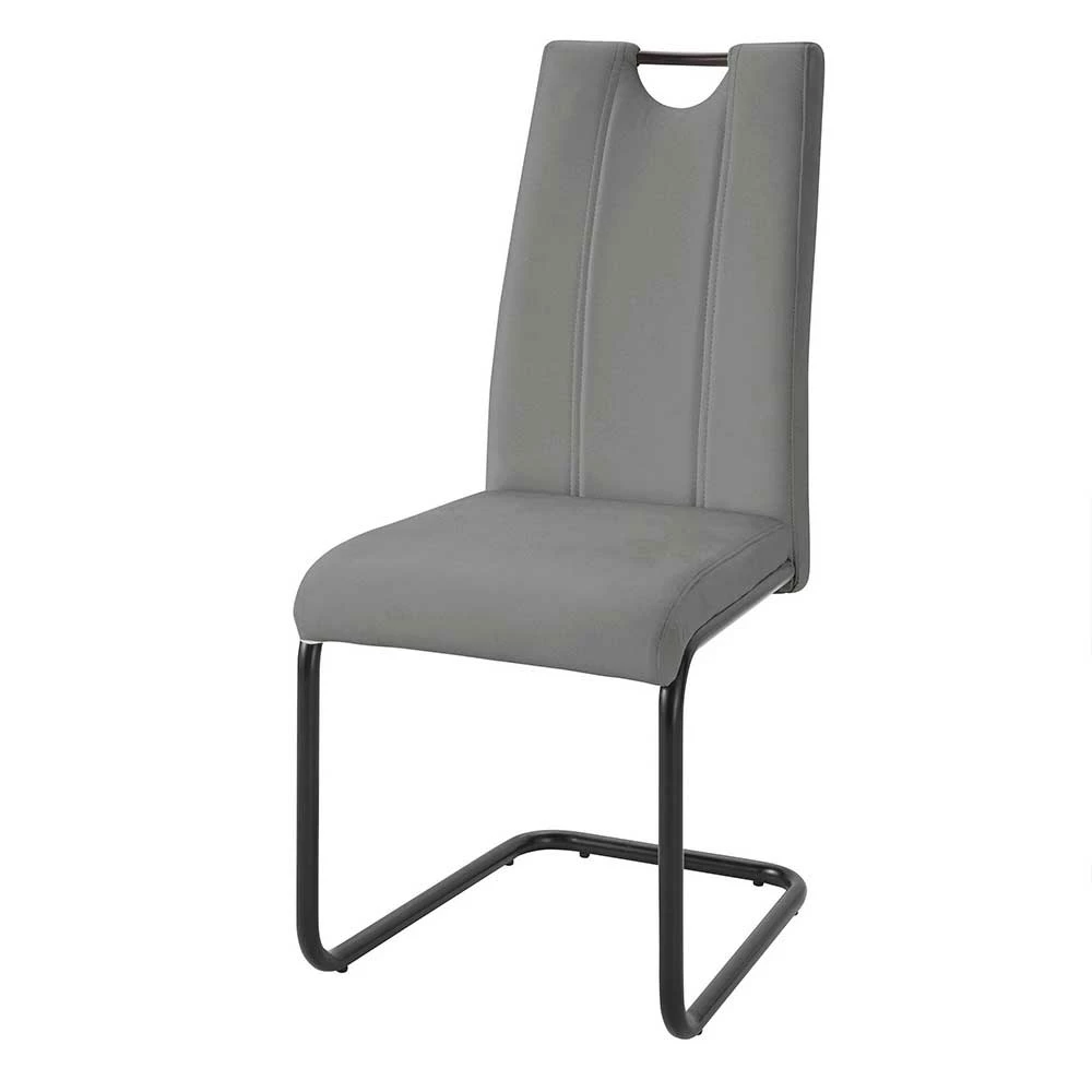 Swingstühle In Grau Kunstleder - Velles (2er Set)