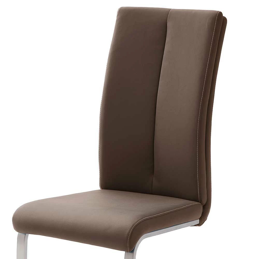 Swingstuhl In Braun Kunstleder Lemgo Mit Edelstahlgestell (4er Set) - Image 4