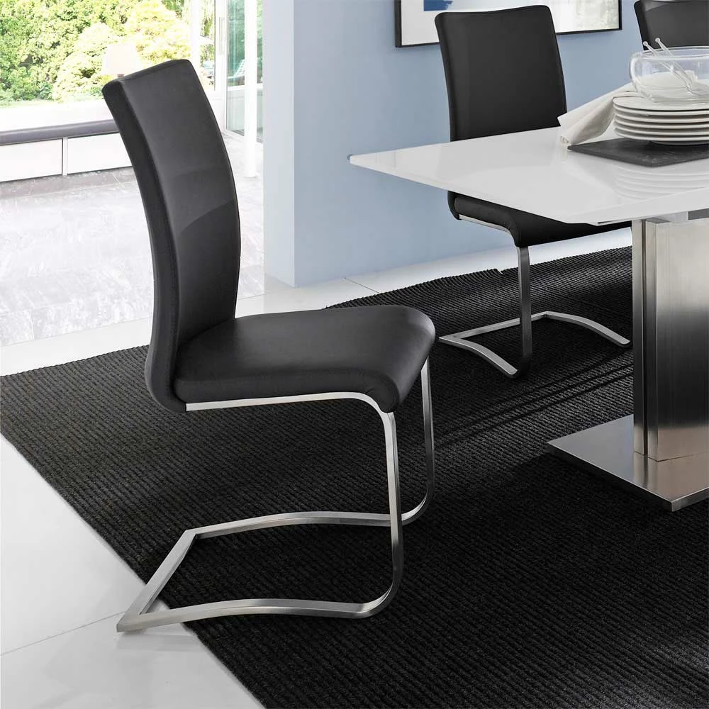 Swingstuhl Morelia In Schwarz (2er Set) - Image 2