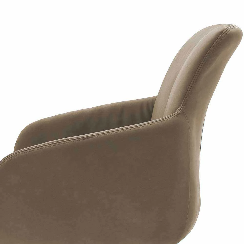 Tischsessel Mit Kunstleder In Schlamm Midland & Edelstahl X-Kufen-Gestell (2er Set) - Image 6