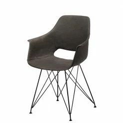 Toller Armlehnen Schalenstuhl In Grau - Castellon (2er Set)