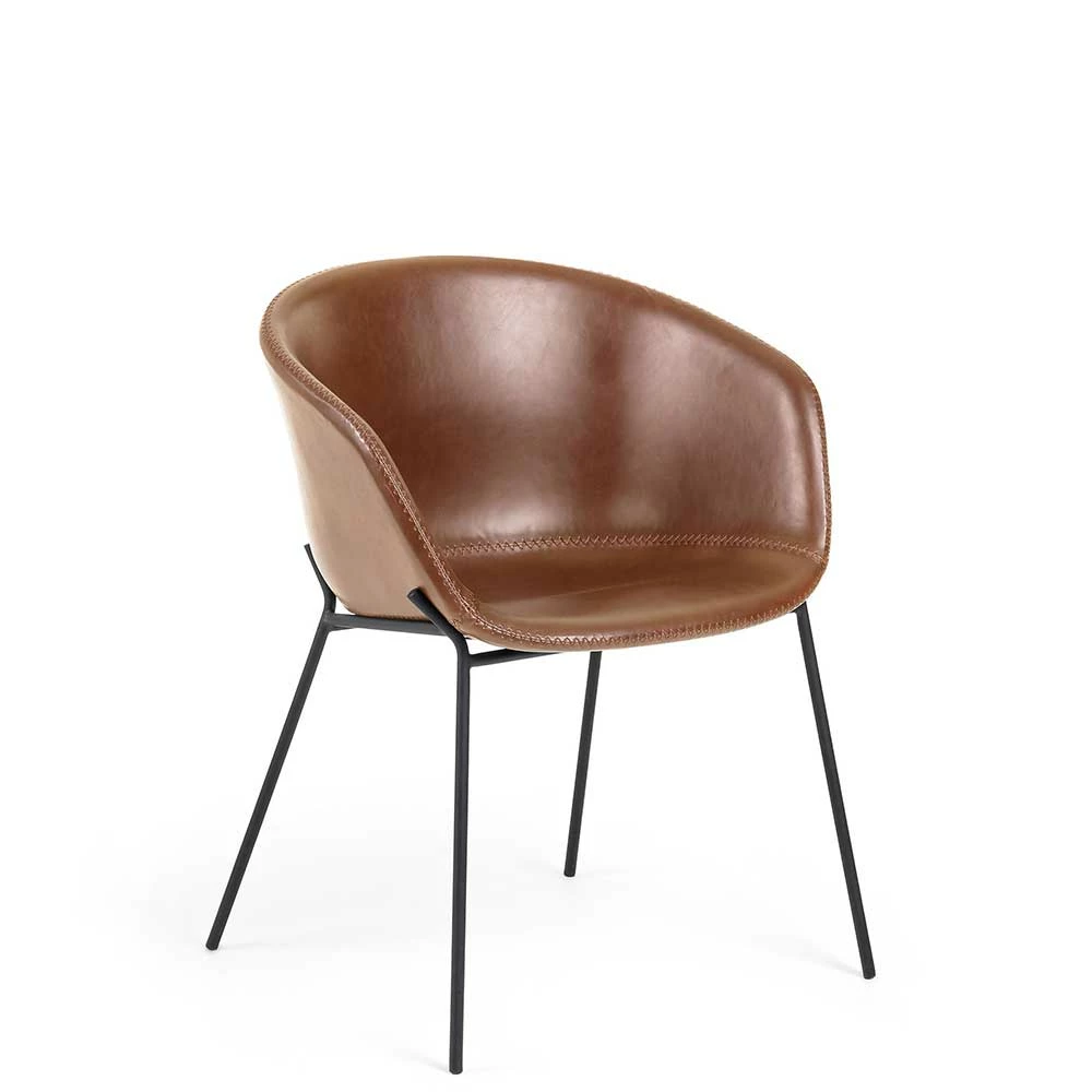 Toller Tisch Sessel In Braun Kunstleder - Plurana - Image 2