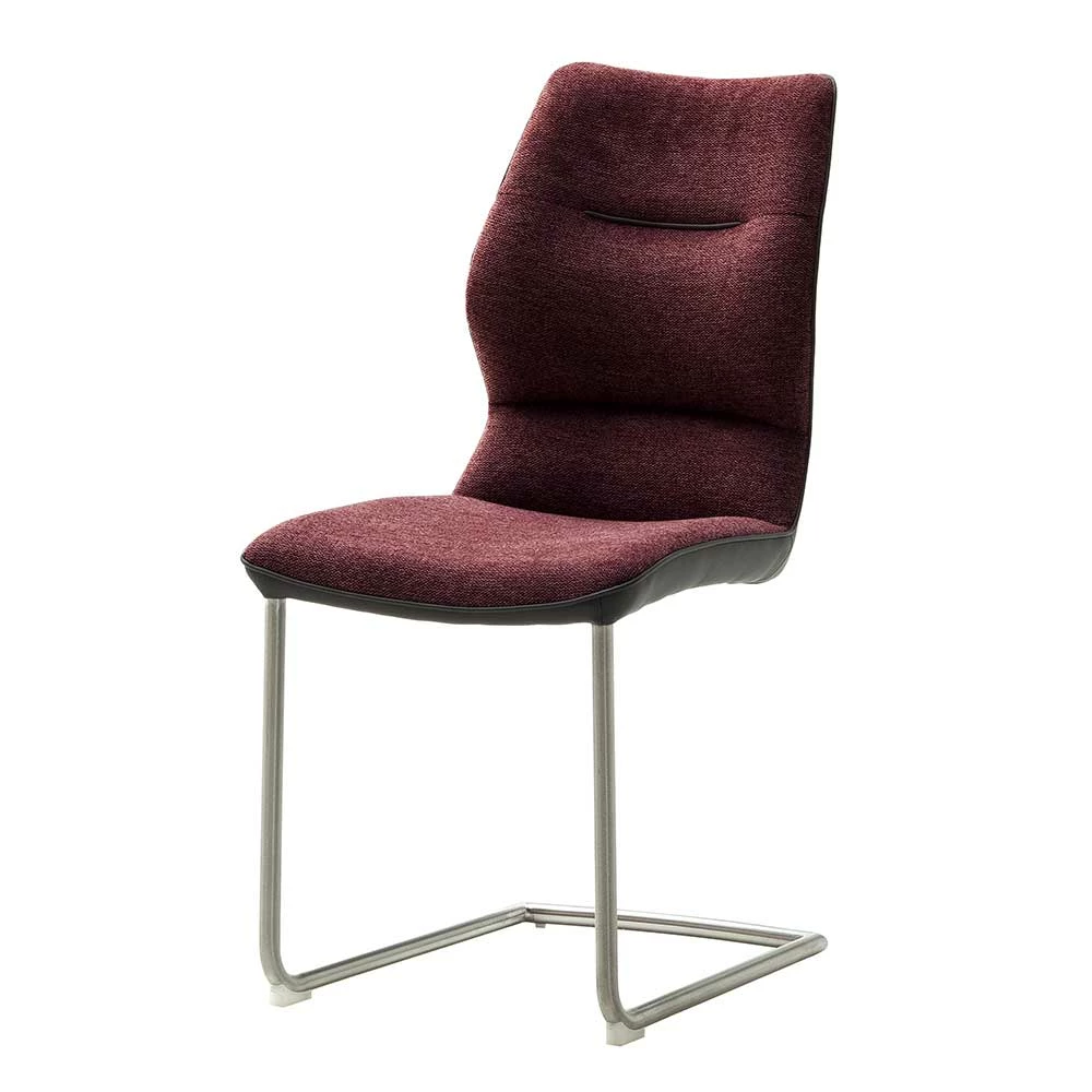 Topp Freischwinger mit Chenille - Laglia (2er Set) Topp Freischwinger Mit Chenille - Laglia (2er Set) -Malott-Shop topp freischwinger mit chenille in dunkelrot laglia f