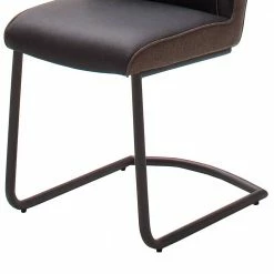 Topp Retrostühle In Braun & Grau - Ravajada (2er Set) -Malott-Shop topp retrostuehle in braun grau mit freischwinger gestell ravajada 02